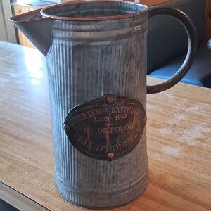 Farm House Galvanized Pitcher